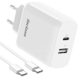 KALANKA-Chargeur USB C 65W, Chargeur Rapide GaN avec Cable Type-C de 2m, Adaptateur Secteur USB C 2 Ports PPS pour MacBook Pro/Air, iPhone 16/16 Pro, iPhone 15/15 Plus, iPad Mini/Air, Galaxy S24/S23 - Neuf