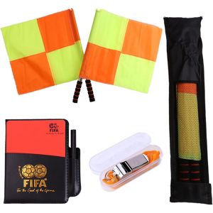 4 Pcs Kit Arbitre Football Cartes D'arbitre De Football Sifflet Arbitre Cartes D'arbitre Carte D'arbitre Rouge Et Jaune Drapeaux D'arbitre,Pour Le Jeu De Sport Scolaire - Neuf