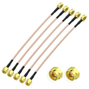 Câble Antenne SMA 15cm Rallonge Antenne SMA Mâle vers Mâle Câble RG316 50Ohm pour Mesure SWR,Analyseur de Spectre,Amplificateur à Faible Bruit LNA,Récepteur ADS-B,Antenne (5 pièces) - Neuf