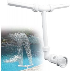 Fontaine Piscine 2 Têtes, Decoration Piscine Fontaine Cascade pour Piscine, Fontaines de Piscine pour 1,5"" Piscine, Cascade Bassin Exterieur - Neuf