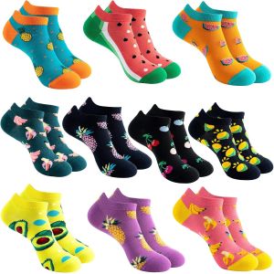 Jgd-Femmes Chaussettes Basses Hommes Fantaisie Chaussette En Coton Motif &Agrave; Animaux Chat Chien Aliments Peinture Chaussettes, Taille 35-42, 10 Paires - Neuf