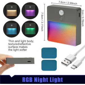 Veilleuse &Agrave; D&eacute;tecteur De Mouvement, Veilleuse Led Pile, Auto/On/Off, Veilleuse Enfant, Chaud/Blanc/Mixte, Veilleuse Led Pour Couloir, Escalier, Cuisine, Penderie, Salon - Neuf