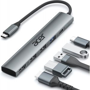 KALANKA-Hub USB C, 5-en-1 Adaptateur USB C vers HDMI 4K avec PD 100W, Adaptateur USB C Multiport Hub avec USB 5Gbps Compatible avec iPhone 16 Plus Pro Max MacBook Pro/Air,iPad Pro,Galaxy S24 etc. - Neuf