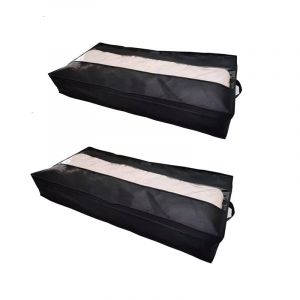 Sac de rangement sous le lit, 2 pièces (noir) - Neuf