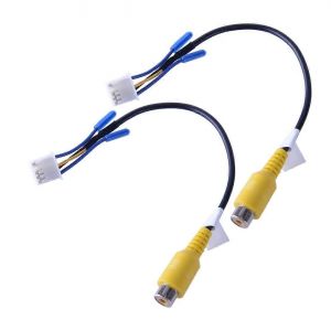 2pcs 4 broches cam&eacute;ra de recul de vue arri&egrave;re c&acirc;bles rca connecteurs adaptables pour voiture syst&egrave;me android st&eacute;r&eacute;o lecteur radio - Neuf