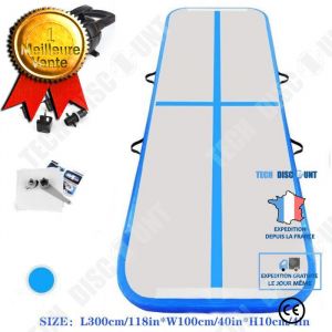 Livraison Gratuite 3 M Matelas De Gymnastique Gonflable Gym Dégringolade Air Piste Plancher Culbutant Air Piste Tapis ?Bleu - Neuf