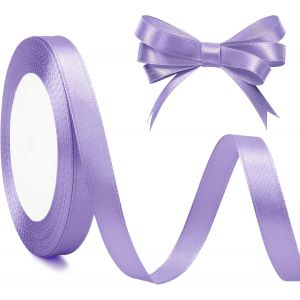 Ruban Violet Ruban Lilas 10mmx25 Yards Ruban Satin Violet Clair Soie Rouleau Satin Ruban Papier Anniversaire Ruban Cadeau Tissu F&ecirc;te G&acirc;teaux L'artisanat D&eacute;coration La Maison Coffrets Cheveux - Neuf