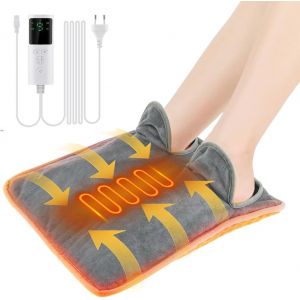 Chauffe-Pieds, 40x40 cm Chauffe-Pieds Electrique,9 Niveaux de Temp&eacute;rature & 4 Minuterie & Extinction Automatique,Lavable,Chauffe-pieds Chauffants pour Les Pieds, Le Cou, Le dos et Tout Le Corps - Neuf