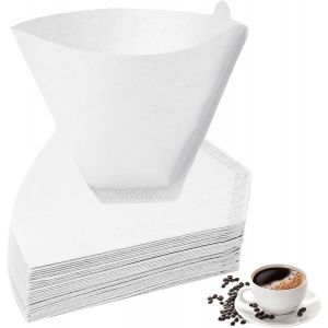 KAL-Papier Filtre À Café Taille 4, 100 Pièces Sacs Filtre À Café En Forme De U, Papier Filtre À Café Accessoires De Café Pour La Maison, Le Bureau, La Tasse De Filtre, Le Filtre À Main -Blanc - Neuf