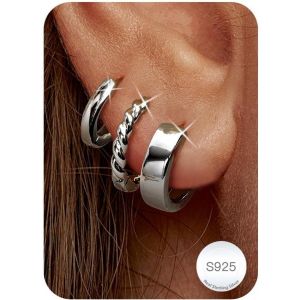 Kal-Paires Boucles D'oreilles Femme Argent Piercing Oreille Creoles Argent Femme Boucles D'oreille Cartilage Piercing Conch Daith Tragus Piercing Creolebijoux Femme Creole Argent Or - Neuf