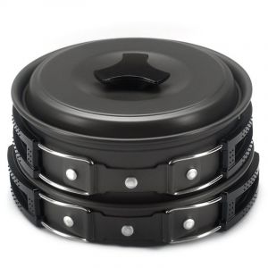 Kit De Cuisine Pour Camping Léger 16x9.5x16 Cm - Ustensiles Pratiques Pour 1-2 Personnes, Sac De Transport Pliable, Idéal Pour Randonnée, Pique-Nique Et Activités En Plein Air - Neuf