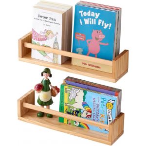 Cmwx-Flottante Bibliothèque Bois Pour Chambre D'enfant, Lot De 2 Etagère Murale Bois Pin Pour Maison, Bureau, Chambre, Salon, Salle De Bain, Cuisine (40 Cm) - Neuf