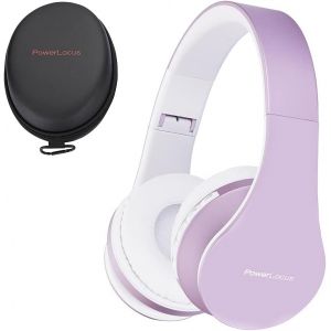 LORANKA-Casque Bluetooth sans Fil, Pliable Casque Audio St&eacute;r&eacute;o, Oreillette Bluetooth avec Micro Int&eacute;gr&eacute;/Micro SD/FM Radio pour T&eacute;l&eacute;phones/PC/Tablettes/TV (Blanc/Violet) - Neuf