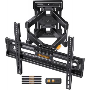 VornixorSarlshop-Support Mural TV Orientable et Inclinable pour TV de 23 &agrave; 70 Pouces Jusqu'&agrave; 50 kg, Support TV Ajustable avec Inclinaison, Max VESA 400x400mm, PGMF18 - Neuf