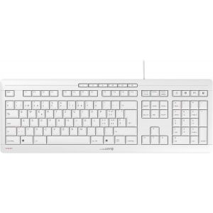 LETNERNY-Stream Keyboard, Clavier Filaire, Disposition Suisse (Qwertz), Frappe Silencieuse, Sensation De Frappe Unique, Design Plat, Blanc Grisé - Neuf