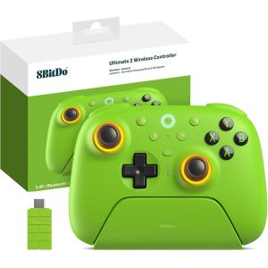8Bitdo Ultimate 2 Manette Sans Fil 2.4G Pour Pc Android, Mise Jour Tmr Joystick, Déclencheurs Tactiles/Effet Hall Commutables[J181] - Neuf