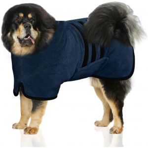 Jgd-Peignoir Pour Chien - Microfibre Ultra Absorbant Avec Fermeture Velcro Et Sangle Ajustable - Serviette Disponible Pour Grands, Moyens Et Petits Chiens - Neuf