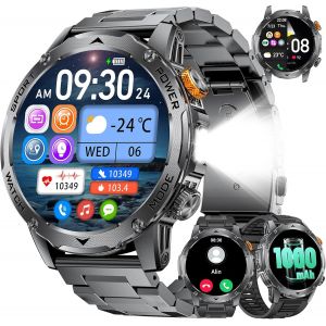 Montre Connect&eacute;e Avec Batterie 1000 Mah, 1.75"" Hd Smart Watch Avec Appel Bluetooth/110+ Sportifs/Sommeil,Etanche Ip68 Smart Watches, Montre Hommes Sport Ios Android[MON8300613] - Neuf
