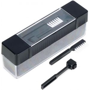 MEVRONISSHOP-Brosse de nettoyage antistatique pour disques vinyles 3 en 1 | avec brosse &agrave; aiguille antistatique et velours bross&eacute; pour disques vinyles | Brosse pour disques LP Brosse &agrave; disques Record - Neuf
