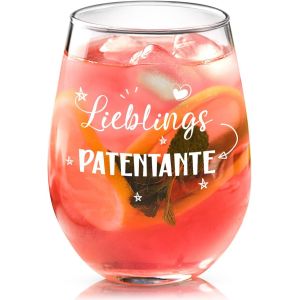 Ytfhg-Verre À Vin Avec Inscription En Allemand U2013 Cadeau Marraine Préférée, Meilleur Cadeau De Marraine, Verre À Vin, Cadeau Pour Marraine, Cadeau Pour Un Anniversaire, Noël, La Fête Des Mères 38 - Neuf