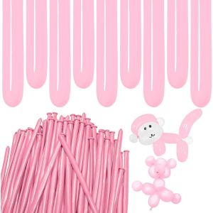 Lot De 100 Ballons &Agrave; Modeler Longs En Latex Rose Clair 260Q - Ballons Longs En Latex Pour Anniversaire, F&ecirc;te De No&euml;l, Mariage, D&eacute;coration De F&ecirc;te (Rose Clair) - Neuf