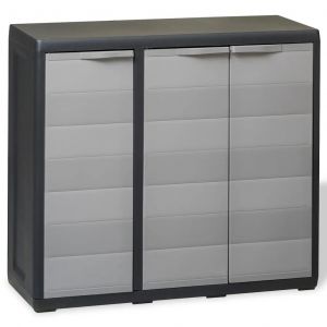 Prolenta Premium - Armoire De Rangement De Jardin Avec 2 &Eacute;tag&egrave;res Noir Et Gris - Neuf