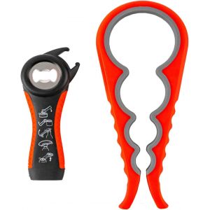 Décapsuleur Rouge, Ouvre-Bocal Multifonction 5 En 1, Ustensile De Cuisine, Idéal Pour Les Mains Fragiles, Les Personnes Âgées Et Les Patients Souffrant D'arthrite - Neuf