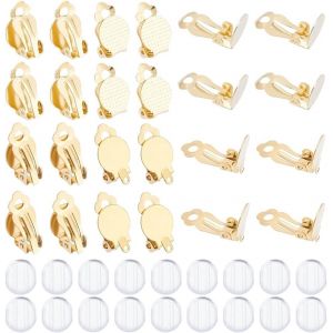 Kal-40pcs Clip-On Boucle D`Oreille Golden Earring Clip 304 Convertisseur De Boucles D`Oreilles Clips De Boucles D`Oreilles Clips De Boucles D`Oreilles En Acier Inoxydable - Neuf
