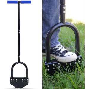 NouvelHorizonstore-Coupe-Bordures Manuels 104 cm &agrave; Lame en Acier au Carbone Poign&eacute;e Longue en Caoutchouc Plateforme Large R&eacute;sistant &agrave; la Rouille Outil d'entretien de Jardin avec Lame en Acier Mangan&egrave; - Neuf