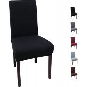 Lot De 6 Housses De Chaise De Salle À Manger Élastiques Modernes, Lavables Et Amovibles, Universelles, Pour La Décoration De La Maison Et De L'hôtel (Noir) - Neuf
