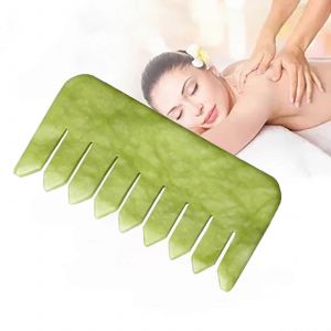 Peigne De Massage En Pierre De Jade, Peigne Gua Sha Pour Le Visage, Peigne Pour Le Cuir Chevelu, Outil De Massage - Neuf