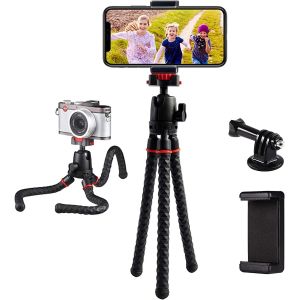 lbgwp60-Trépied De Téléphone Portable Et Flexible Rotation À 360 Degrés Trépied De Voyage Pour Téléphone Portable/Ipad/Dslr/Caméra D'Action De Sport Avec Télécommande Bluetooth Sans Fil Et Support De - Neuf