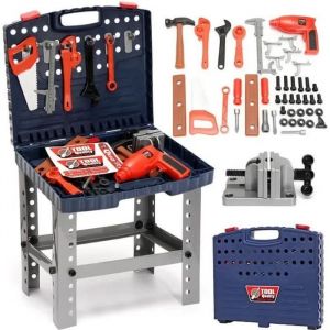 69PCS Jouets d'imitation Enfants Boîte Outil de Réparation Valise Electrique Pliable - Garçon Jeu de Rôle Cadeau Anniversaire - Neuf