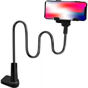 Kal-Support De Téléphone Portable À Col De Cygne, Support De Tablette Et Smartphone Pliable-Bras Flexible 360 Clip De Montage Support, Noir 75 Cm De Longueur Totale - Neuf