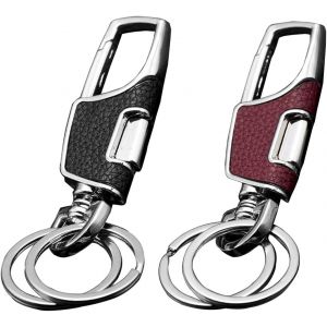 KAL-Porte Clés En Métal Avec Mousqueton, Lot De 2 Porte-Clés Mousqueton En Alliage De Zinc Avec Anneau Porte-Clés À Fermeture - Neuf