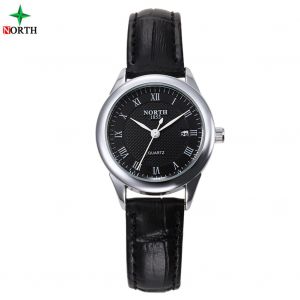 Montre-Bracelet Analogique A Quartz Pour Femme, Etanche Jusqu'a 30 M, Bracelet En Cuir, Ronde, Noire - Neuf
