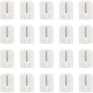 ERYI-20 Pièces Crochets Autocollants, Crochets Collants En Plastique, Blanc, Montage Mural, Minimaliste, Pour Clé, Serviette, Décoration, Ustensile De Cuisine - Neuf