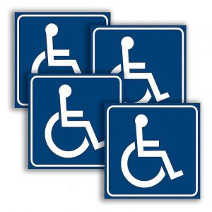 4 Feuilles D'autocollants Pour Handicap Imperméable Résistant Aux Rayures Contenu Transparent Résistant Aux Uv Autocollants De Signe De Fauteuil Roulant Pour Handicapés - Neuf