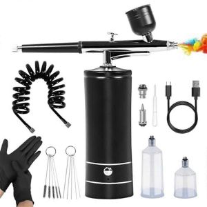 27PSI Aérographe haute pression avec tuyau AirBrush sans fil Noir - Neuf