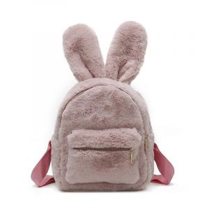 Femmes Fausse Fourrure Mini Sac &Agrave; Dos Mignon Lapin Oreille Sacoche Sac &Agrave; Bandouli&egrave;re Sac &Agrave; Main En Peluche Sacs &Agrave; Main (Rose) - Neuf