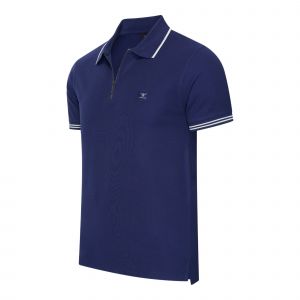 Cappuccino Italia Polo Zip Polo Torino Bleu - Neuf