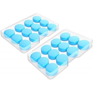 12 Paires Bouchon d'Oreille en Silicone Moulables, Bleu, s et &Eacute;tanches, Boule Quies Antibruit pour Sommeil, Natation, Ronflement, Protection Efficace Contre le Bruit - Neuf