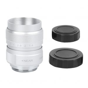 Objectif de camera de videosurveillance 25 mm f/1.4 MC multicouche avec revetement en film, ouverture manuelle, pour cameras sans miroir, argent - Neuf