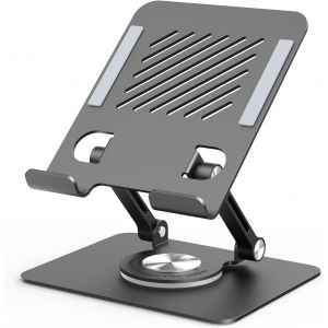 KALANKA-Support de Tablette Réglable avec Base Pivotante à 360°Design Ergonomique, Support Pliable Robuste et Fiable pour iPad et iPhone, Jusqu¿à 13"" Noir - Neuf