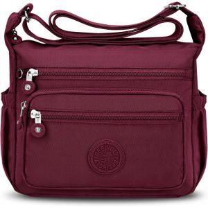 RFCBC-Sac Bandoulière Femme Nylon Imperméable Sac à Main Femmes Bandoulière Multi Poches Casual Léger Sacs Messenger avec Bandoulière Réglable pour Voyage Travail École Achats - Neuf
