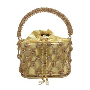 Pochette de soiree femme strass, sac seau scintillant a poignee superieure, sac a main en cristal, sac bandouliere pour cocktail, bal de promo - Neuf