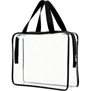 KALANKA-Clear Tote Bag, Transparent Grand Sac de Toilettes imperm&eacute;able, Sac cosm&eacute;tique en PVC &eacute;pais &agrave; Fermeture &eacute;clair&eacute;e, Accessoire de Voyage Sac &agrave; Main d'organisateur de Stockage de Plage - Neuf