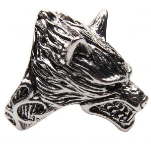 Bague Personnalisee En Alliage Avec Tete De Loup Pour Homme, Accessoire De Bijouterie De Style Retro (21 Mm) - Neuf