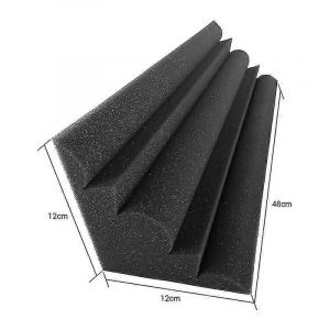 4 pcs panneaux acoustiques studio mousse acoustique insonorisée,traitement du son Bass Trap coin,pour studios ou théâtre,12X12X48cm - Neuf