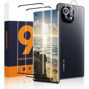 Sjzg-Lot De 2 + 2 Films De Protection D'&eacute;cran En Verre Blind&eacute; Pour Xiaomi Mi 11 5g, Duret&eacute; 3d 9h Ultra Transparent Xiaomi 11 5g - Neuf